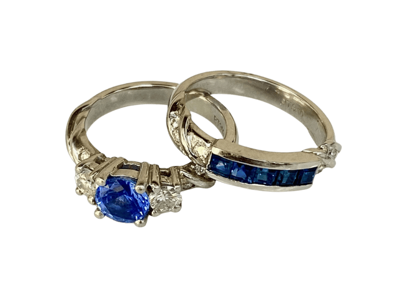 ceylon diamond ring and matching band